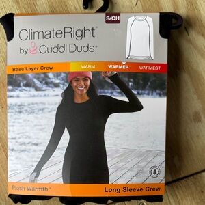 Cuddl Duds Black Long Sleeve Base Layer Crew
